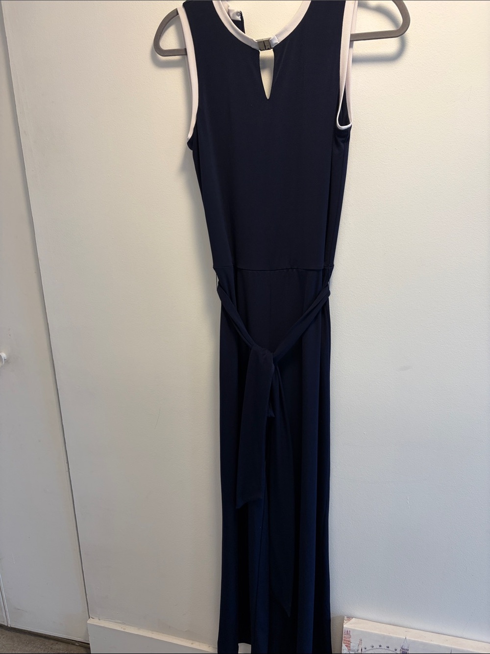 Ralph Lauren Navy Maxi Dress with White Trim